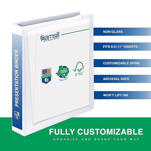 Samsill 1 Inch 3 Ring Binders, Made in USA, Economy Round Ring - Image 3