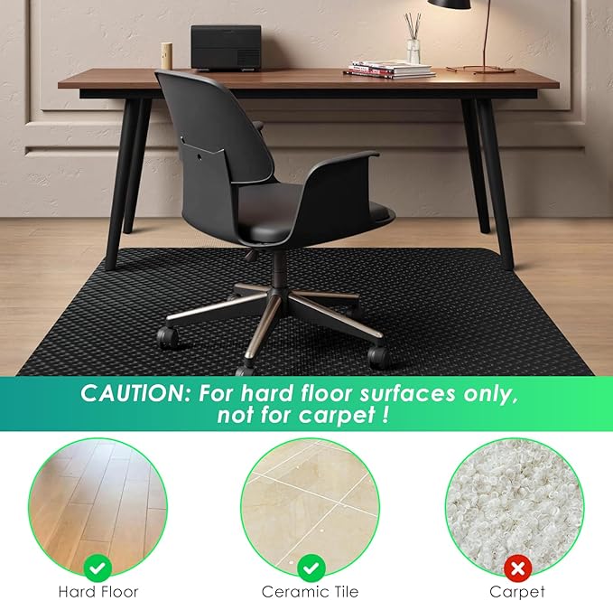 Vicwe Gaming Chair Mat for Hard Floor, Anti-Slip Hard Floor Protector Rolling - Image 3