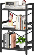 Homeiju Bookshelf, 3 Tier Industrial Bookcase, Metal Small Bookcase, Rustic by Homeiju