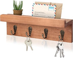HRONRAD Rustic Key Holder for Wall, Farmhouse Wall Shelf by Hronrad