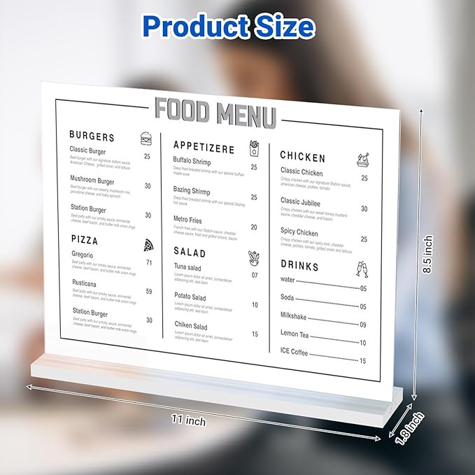 12 Pack Acrylic Sign Holder 11 x 8.5 Horizontal, Double-Sided Clear Sign Holder - Image 2