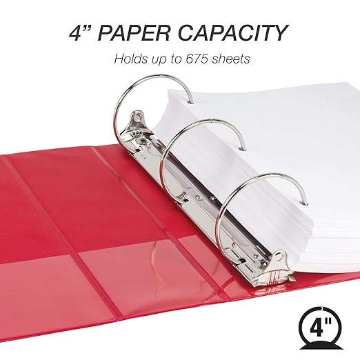 Samsill 4 Inch 3 Ring Binder, Made in USA, Economy Round Ring, 675 Sheet - Image 3