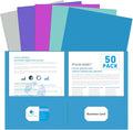 Two Pocket Folders, PANDRI 50 Pack 2 Pocket Folders, Letter Size Paper File by PANDRI