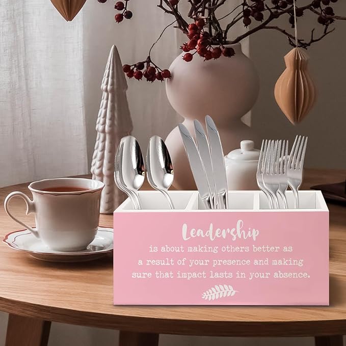URLLUAE Leadership Gifts Wooden Pen Pencil Holder - Image 4