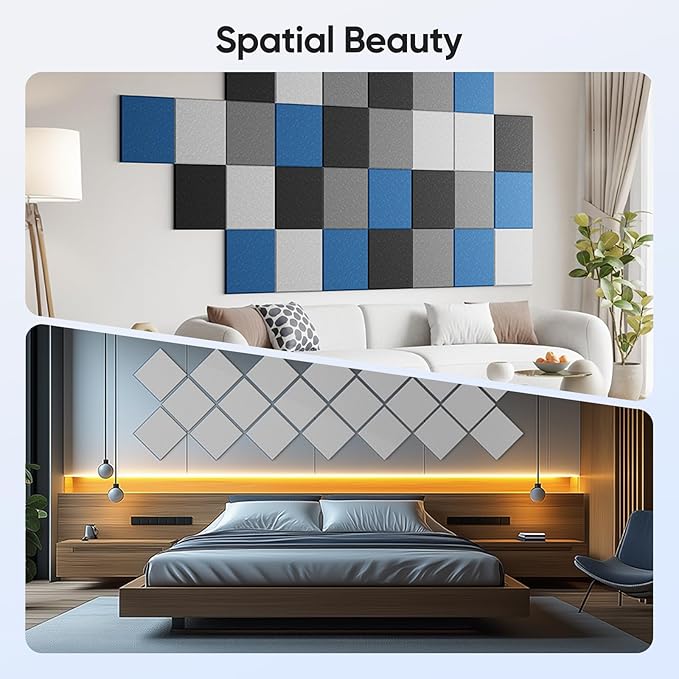 UNECHO 12 Pack 12" X 12" X 0.4" Acoustic Panels - Image 5