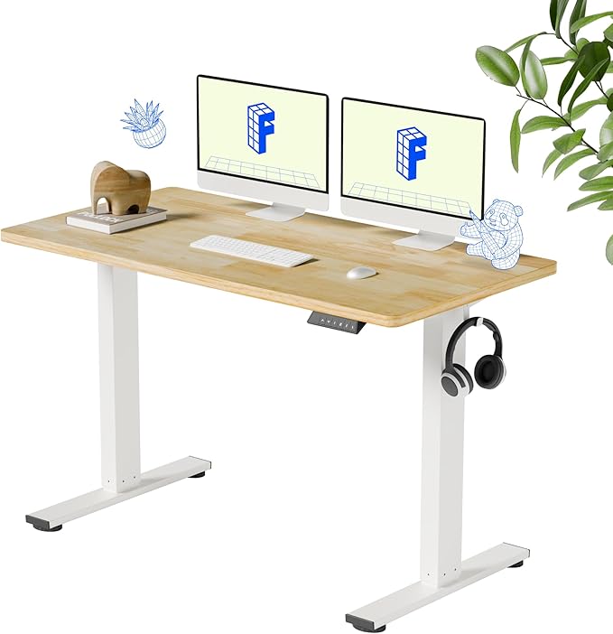 FLEXISPOT EN1 Solid Wooden Single-Piece Standing Desk, 48 x 24 Inches Sit Stand by FlexiSpot