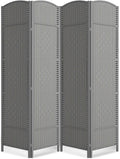 cocosica Paper Rope Room Divider, 4 Panel Wood Mesh Woven Design Screen by cocosica