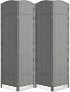 cocosica Paper Rope Room Divider, 4 Panel Wood Mesh Woven Design Screen by cocosica