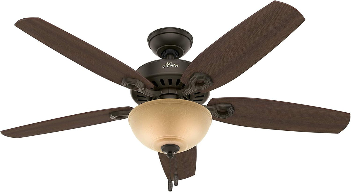 hunter builder deluxe, indoor, ceiling fan, pull chain, main product view