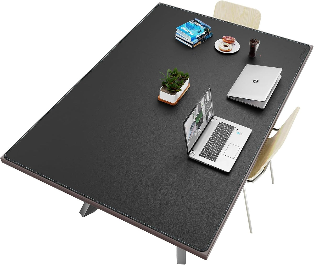 CENNBIE HUGE180 70.8" x 47" Black Leather Desk Mat
