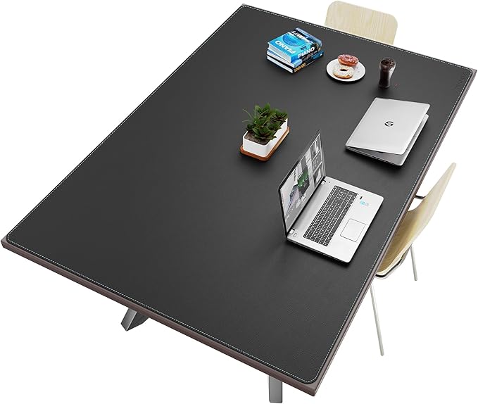 CENNBIE HUGE180 70.8" x 47" Black Leather Desk Mat by CENNBIE