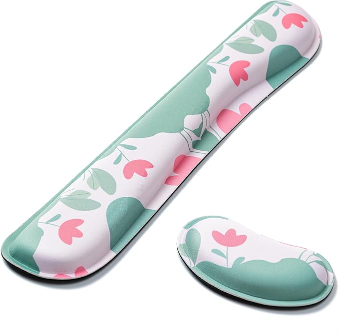 Hoewina Keyboard Wrist Rest, Ergonomic Wrist Rest, Superfine Fabric and Gel by Hoewina
