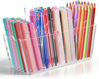Zioffiel Scalloped Acrylic Pen Pencil Marker Cup Holder Organizer by Zioffiel