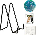 3 Pack 6" Metal Square Plate Stands by 24ozRibbedGlassCup
