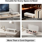 Cord Organizer Box with Lid, 7 Compartment Cable Management with 7 Wire Ties - Image 9