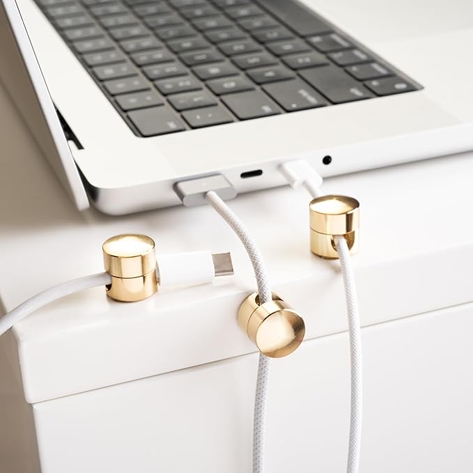 ICONIT Cable Anchors for Desk Organization Gold | Premium Aluminum Cord - Image 2