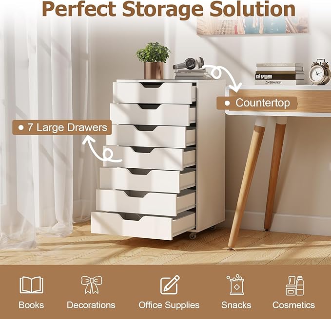 Giantex Drawers Cabinet Mobile Lateral Filing Organizer - Image 4