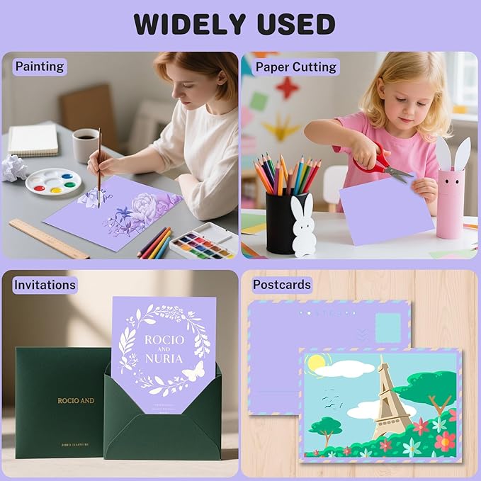 Cardstock 8.5 X 11, 40 Sheets, Light Purple Card Stock, 75lb/ 200gsm Copy Paper - Image 7