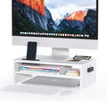 BONTEC Wooden Monitor Stand Riser, 2-Tier Desk Shelf by BONTEC