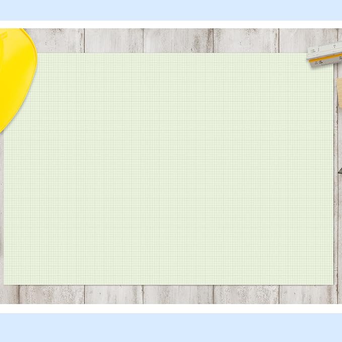 Fuyoooo 25 Sheet Graph Paper Pad 24" x 36" Large Graph 1" and 1/4" Ruled Grid - Image 7