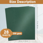 Silunkia 28 Sheets Christmas Green Shimmer Cardstock 8.5 x 11 Craft Paper - Image 2