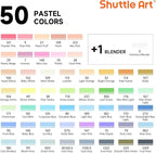 Shuttle Art Pastel Alcohol Markers Brush tip, Dual Tip Brush & Chisel Tip Art - Image 2