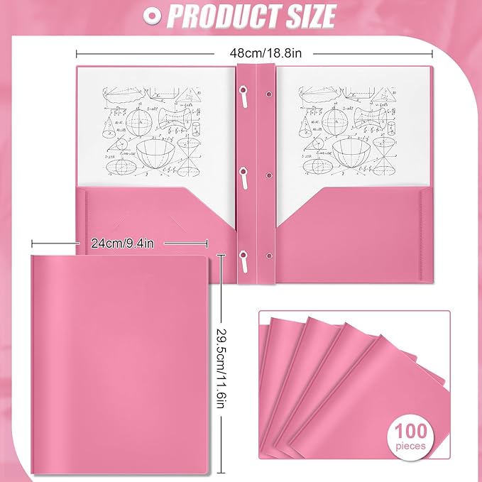 Lincia 100 Pcs Plastic Folders - Image 2