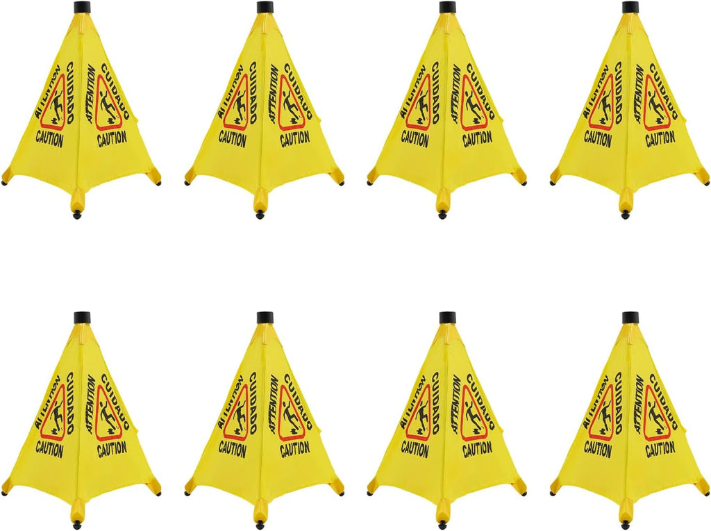 20 inch Wet Floor Sign 8 Pcs, Pop up Foldable Wet Safety Signs