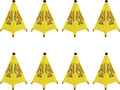 20 inch Wet Floor Sign 8 Pcs, Pop up Foldable Wet Safety Signs