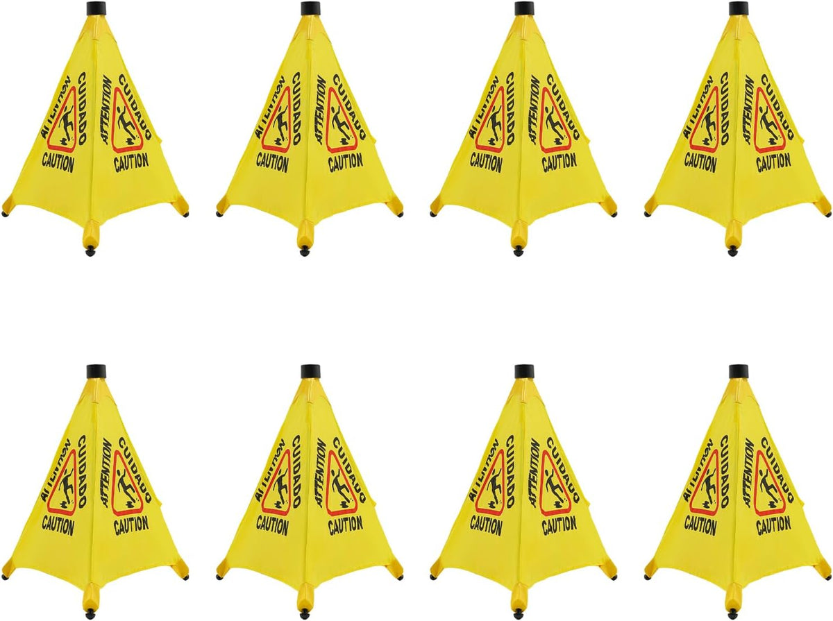 20 inch Wet Floor Sign 8 Pcs, Pop up Foldable Wet Safety Signs