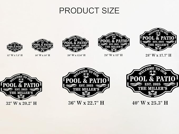 Personalized Name Metal Pool Sign, Patio Signs - Image 6
