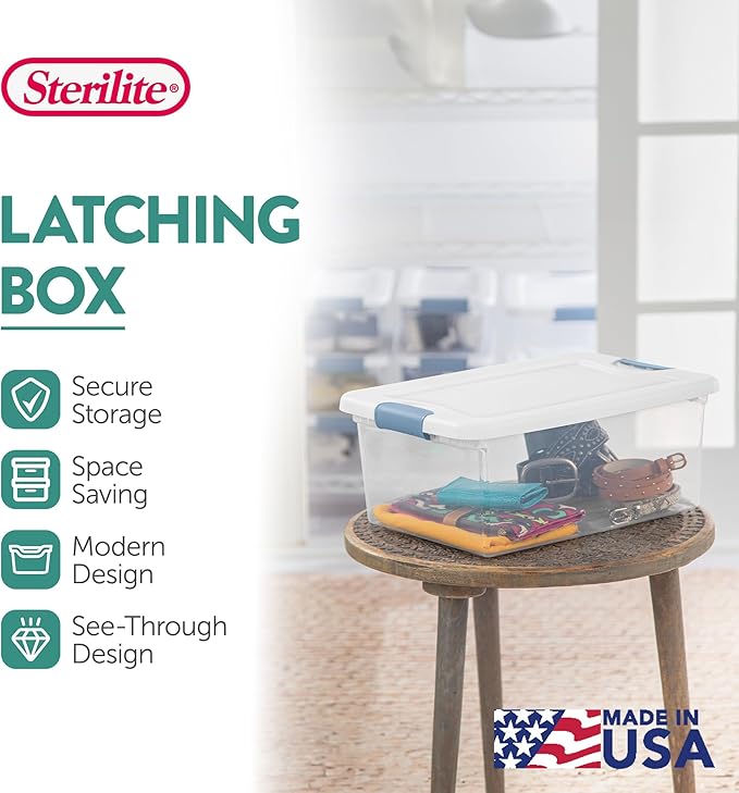 Sterilite 12-Pack Latching Box, Under Bed Storage Bins - Image 3