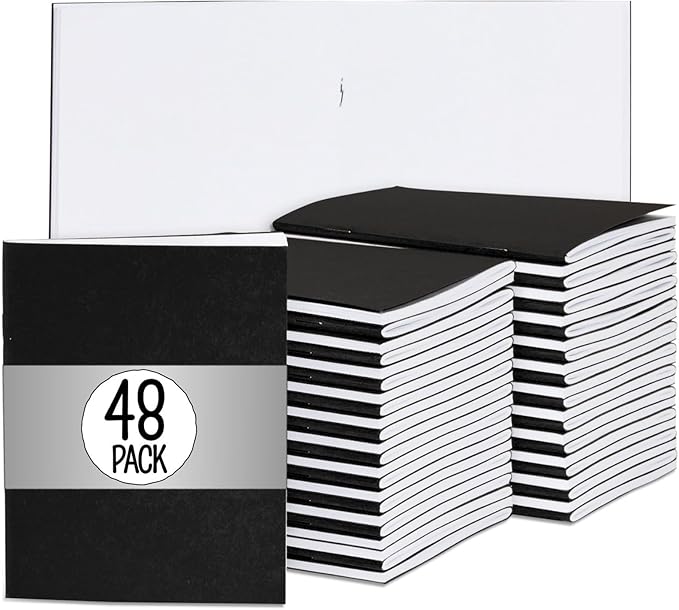 Paper Junkie 48 Pack Unlined Pocket Size Notebook, Mini Journals by PaperJunkie