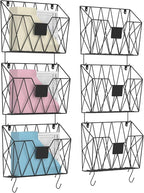 CADUKE 6 Pack Wall File Organizer, Metal Hanging Folder Holder Mail Magazine - Image 8