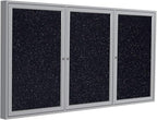 Ghent 48" x 96" 3-Door indoor Enclosed Recycled Rubber Bulletin Board, Shatter by Ghent