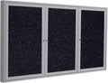 Ghent 36"x72" 3-Door indoor Enclosed Recycled Rubber Bulletin Board, Shatter by Ghent