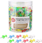 Yalis Push Pins 600 Count Clear Multicolored, Standard Thumb Tacks Steel Point by Yalis