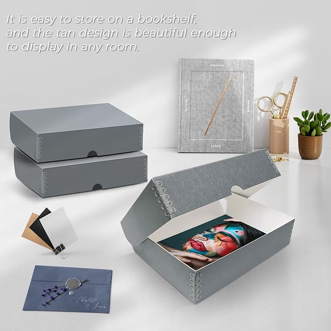 Lineco, 9x12 Clamshell Archival Folio Storage Box, Acid-Free - Image 6