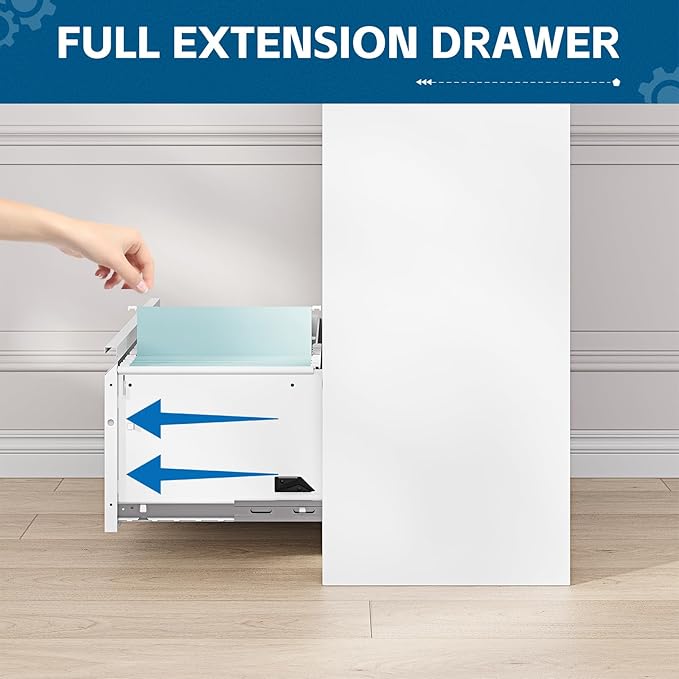 PEUKC 2-Drawer Metal File Cabinet, Lateral Vertical Filing Cabinets - Image 5