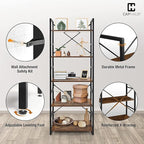 CAPHAUS 6 Tier Bookshelf, 24 Inch Width Free Standing Shelf, Bookcase Shelf - Image 5