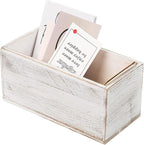 ExoLiry Rustic White Washed Wood Mail Box Storage Holder File Organizer - Image 3