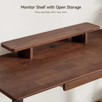 ONBRILL Standing Desk with Drawer, 55x23.6 Inches Solid Wood Desktop Stand Up - Image 6