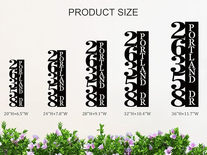 Custom Metal House Number Sign, Personalized House Number Sign, Vertical - Image 5