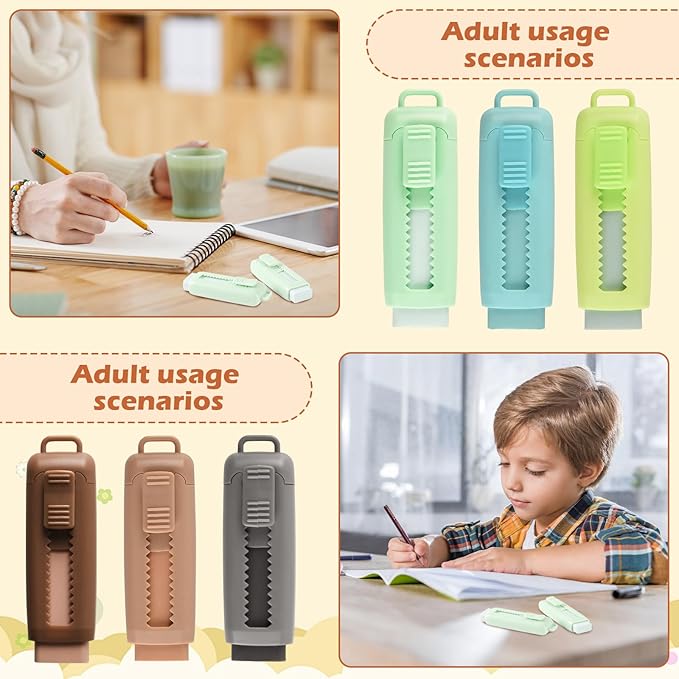 24 Pcs Cute Retractable Eraser for Pencils Cute School Supplies Kawaii Erasers - Image 4