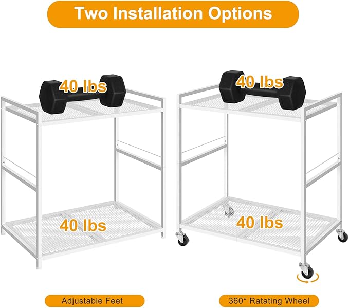 OYEAL Computer Tower Stand, PC Tower Stand Metal Rolling Cart Holds up to 40lbs - Image 4