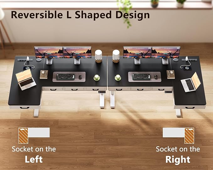 OffiGo L Shaped Electric Standing Desk - Image 6
