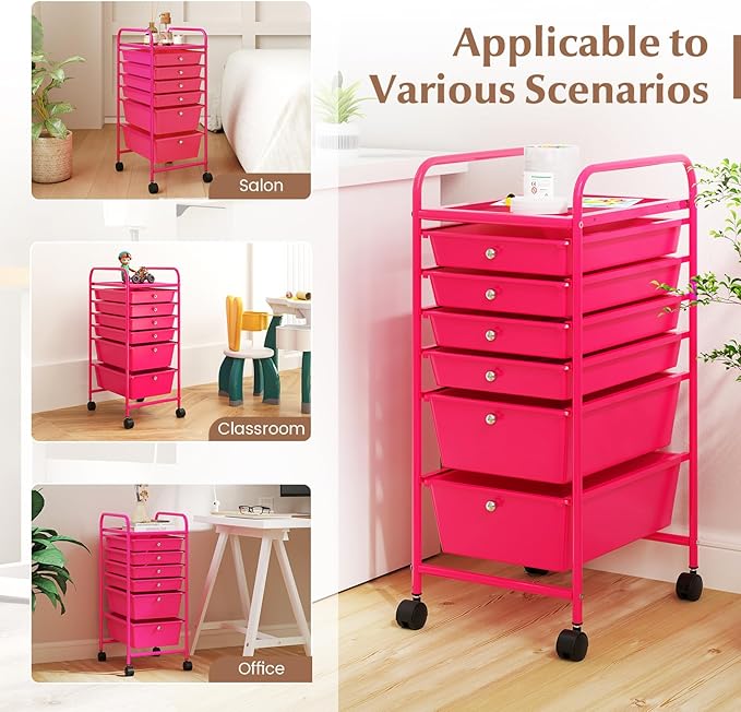 RELAX4LIFE 6-Drawer Rolling Storage Cart - Image 7