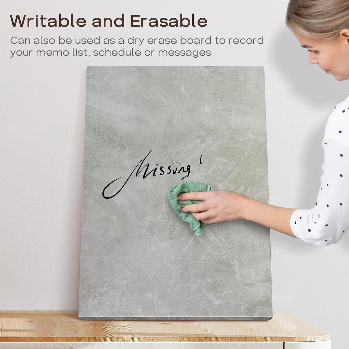 Decorative Magnetic Board for Wall, 24''x18'' Dry Erase Board...