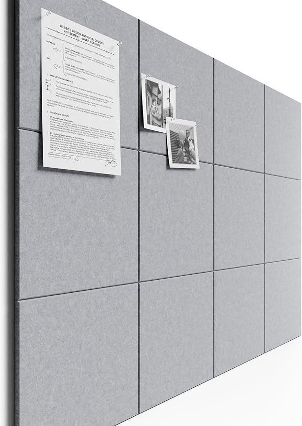 Bumusty Large Felt Bulletin Board 48" x 36" Cork Board Alternative-12 Pack by Bumusty