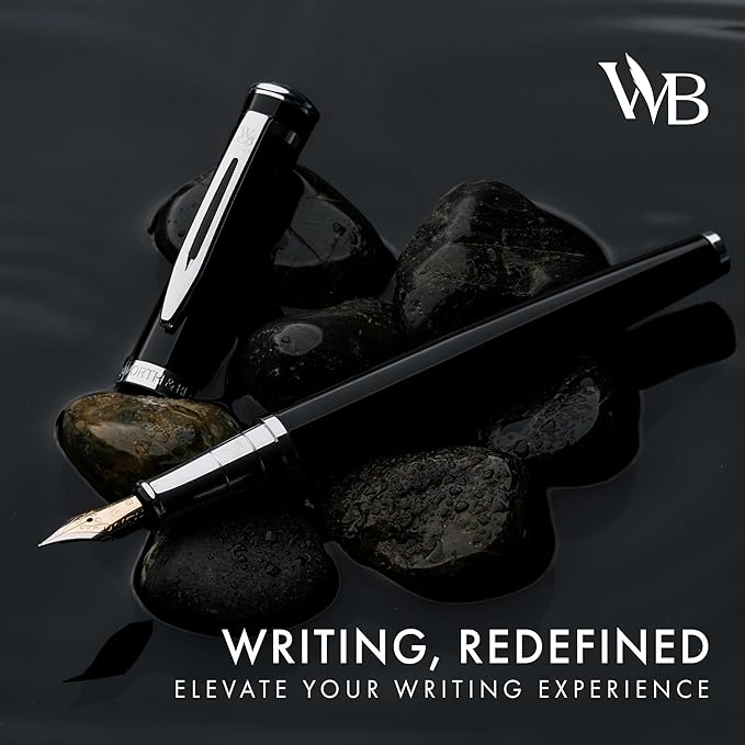 Wordsworth & Black Fountain Pen Set, Medium Nib, Includes 24 Pack Ink Cartridges - Image 2